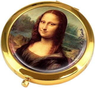 lille runde lommespejl med det ikoniske Mona Lisa